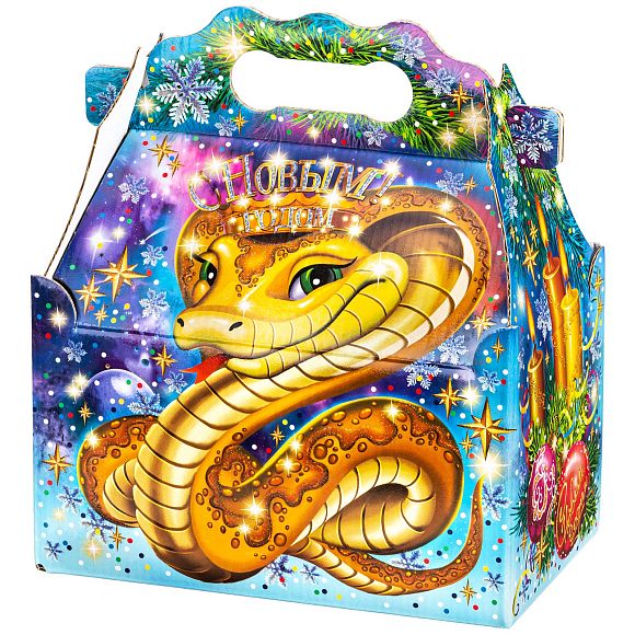 Сладкий новогодний подарок Золотая змейка
